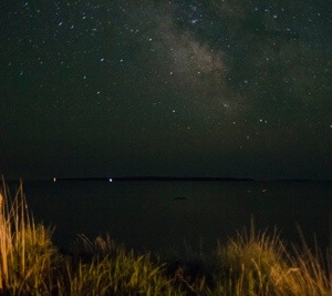 Milky Way stars visible over Lake Michigan from Fairport, MI